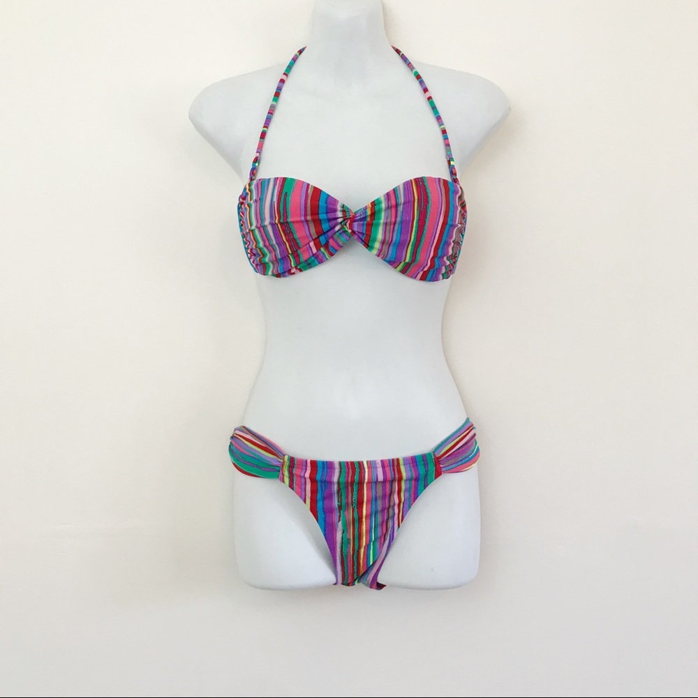 Victoria Secret Swim Colorful Striped 2 Piece